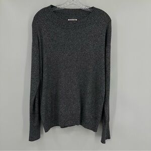 Tommy John Lounge Ribbed Lounge Knit Sweatshirt Sweater Gray Black Size L